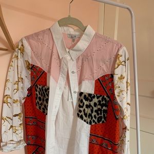 Ganni Horse print button down shirt
